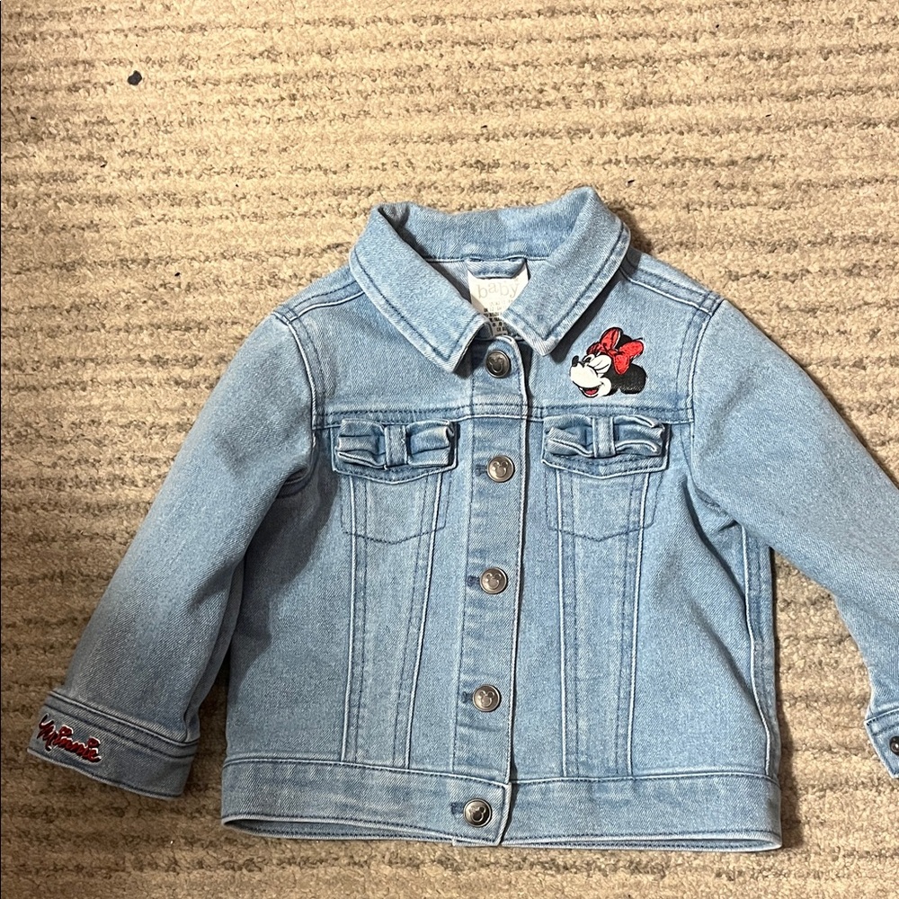 Kids Denim Jacket with Embroidered Minnie Mouse